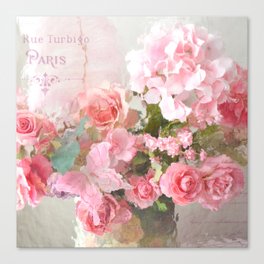 Paris Impressionistic Roses Floral Decor Canvas Print