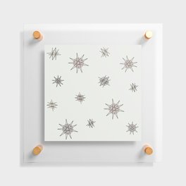 Atomic Age Starburst Planets Off-White Taupe Floating Acrylic Print