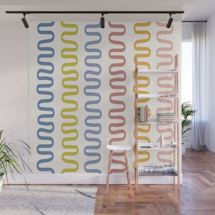 Abstract Shapes 234 in Summer Rainbow Inspiration (Snake Pattern Abstraction) Wall Mural