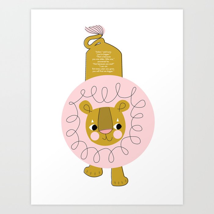 Pink Lion Art Print