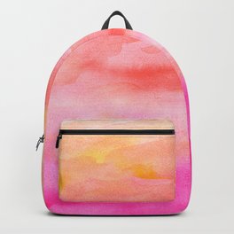 Bright pink orange sunset watercolor hand painted Backpack | Handpainted, Beach, Wash, Painting, Abstract, Ombre, Unset, Watercolor, Orange, Gradient 