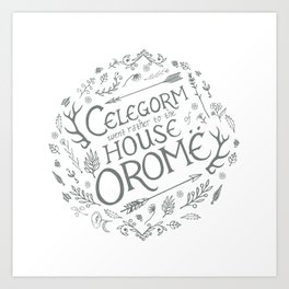 Celegorm went rather to the house of Orome-Green on White Art Print | Graphic Design, Typography 
