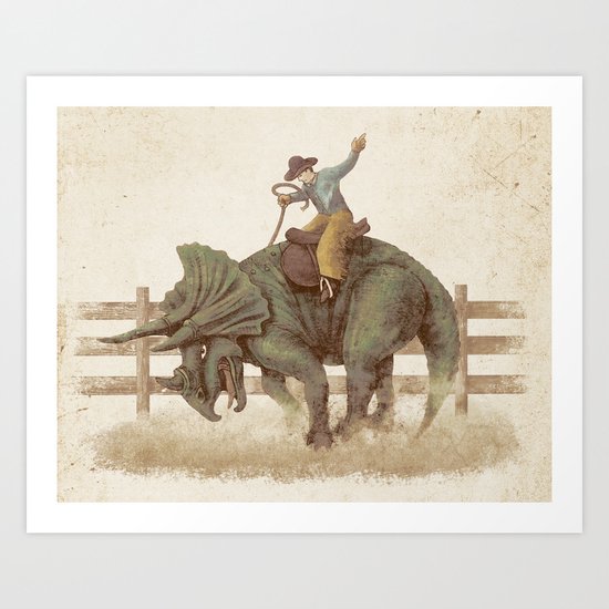 Dino Rodeo Art Print