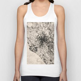 Italy - Rome | Black and White City Map Collage Unisex Tank Top