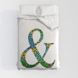 Ampersand Art - Whimsical Floral Flower Punctuation Sign Comforter