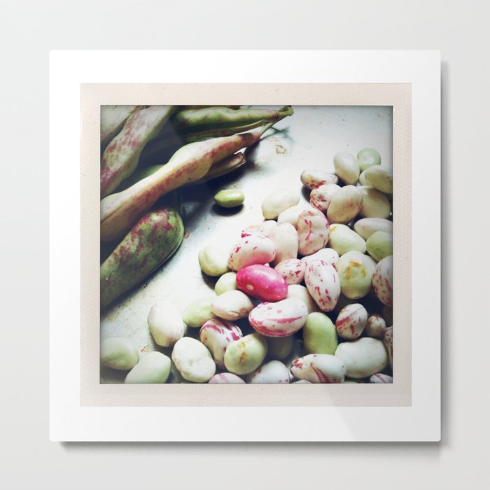 Colorful pile of Organic Beans -- Great for your kitchen! Retro photo shows off nature's bounty :-) Metal Print