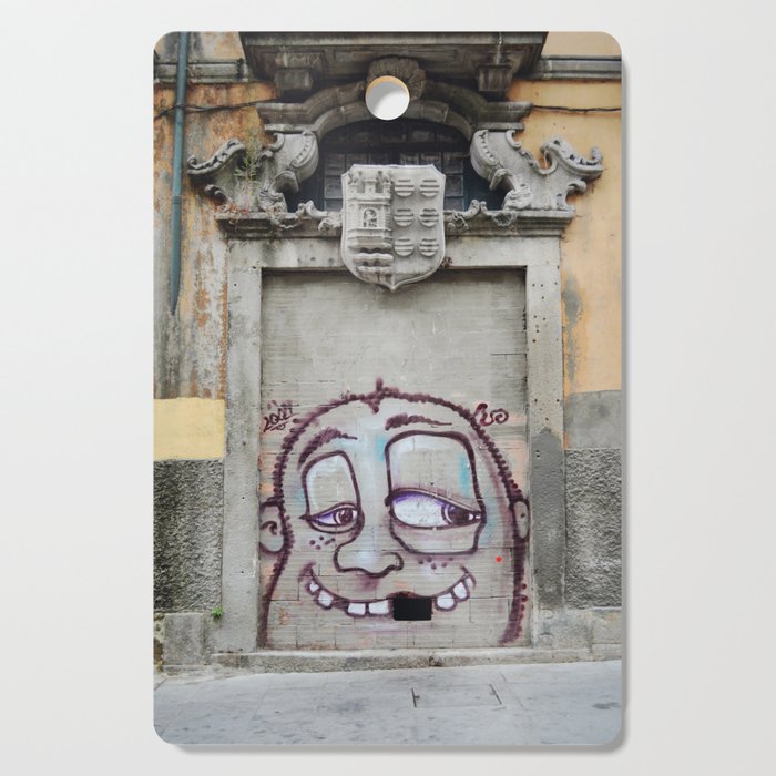 Street Art in Porto Print | Happy Portugal Photo | Europe Travel Photography Cutting Board