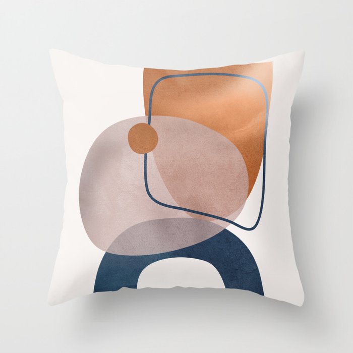 Minimal Abstract Shapes No.31 Throw Pillow