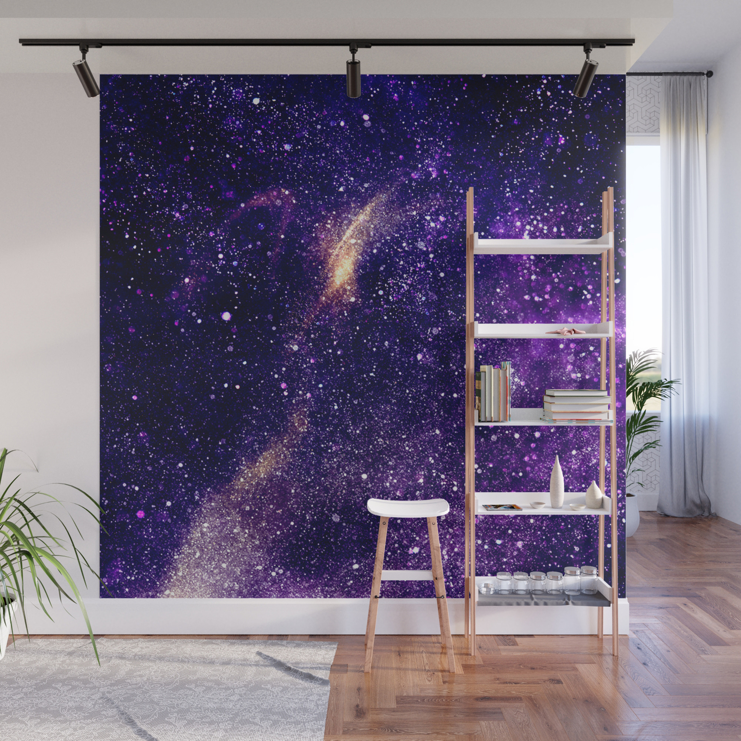 Ultra Violet Purple Abstract Galaxy Wall Mural By Pldesign Society6