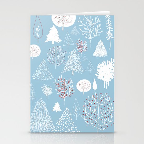Christmas forest Stationery Cards