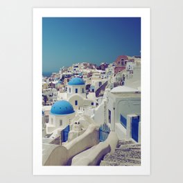 Blue Domes, Oia, Santorini, Greece Art Print