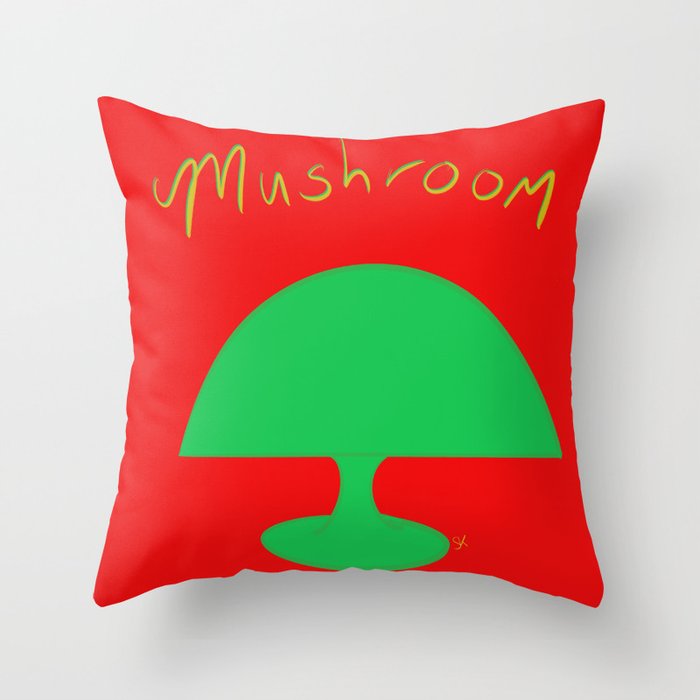1960s Atomic Mushroom Throw Pillow