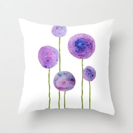 abstract purple onion flowers Throw Pillow