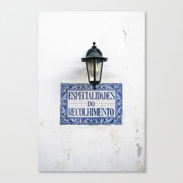 Azulejos portugese take out - blue mediterranean alfama lisbon portugal - street and travel photography Canvas Print