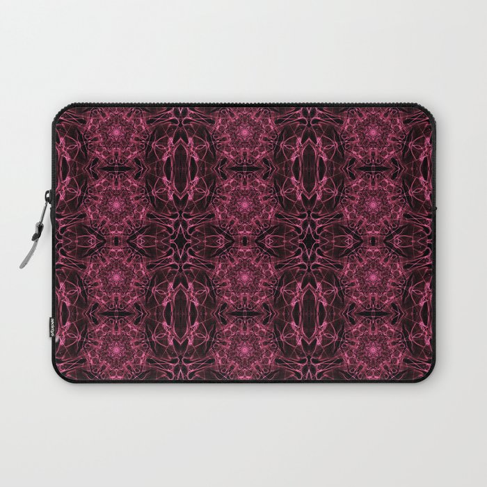 Liquid Light Series 20 ~ Red Abstract Fractal Pattern Laptop Sleeve