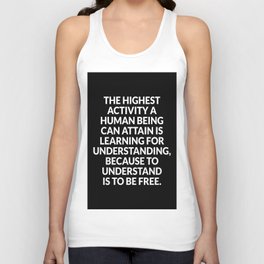 Inspiring philosophical quotes about life - To understand is to be free - Spinoza Tank Top