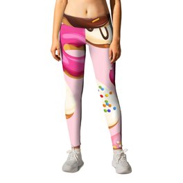 Doughnuts Confectionery Pink Chocolate Leggings