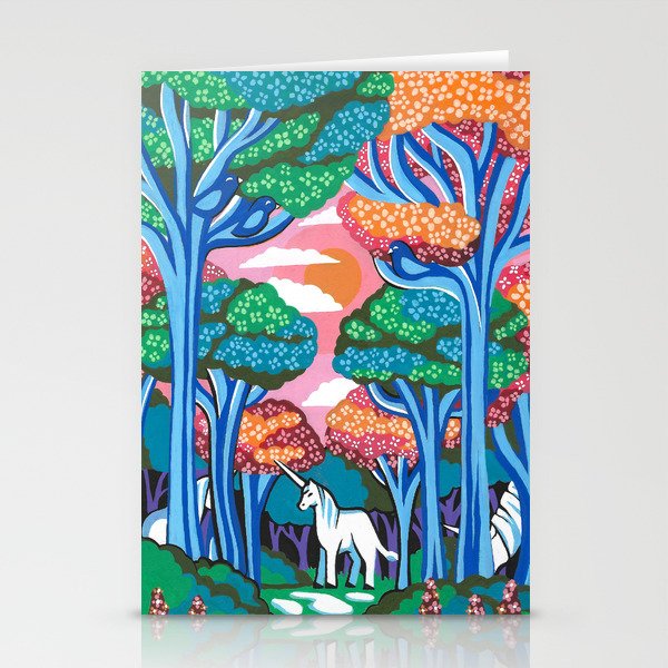 Unicorns in the Forest Stationery Cards