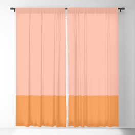 Pink Blush and Light Orange Minimalist Color Block Pattern Blackout Curtain