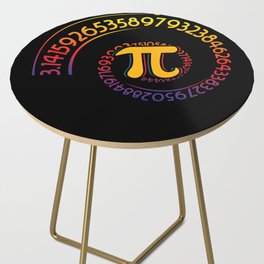 Spiral Rainbow Math Geek Mathematician Pi Day Side Table