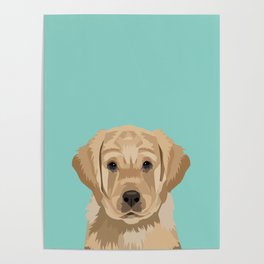 Labrador puppy pet portrait wall art and gifts for dog breed lovers Poster