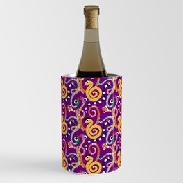 Cute Crazy Snakes Purple Wine Chiller