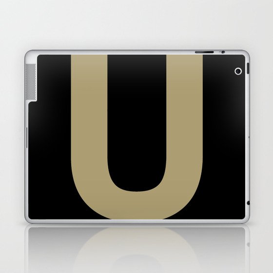 Letter U (Sand & Black) Laptop & iPad Skin