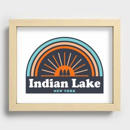 Indian Lake New York Rainbow Recessed Framed Print