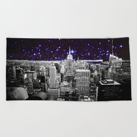 New York City Indigo Stars Beach Towel