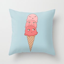 3 scoops of ice-cream Throw Pillow