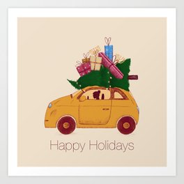 Happy Holidays - Christmas & Hanuka Art Print