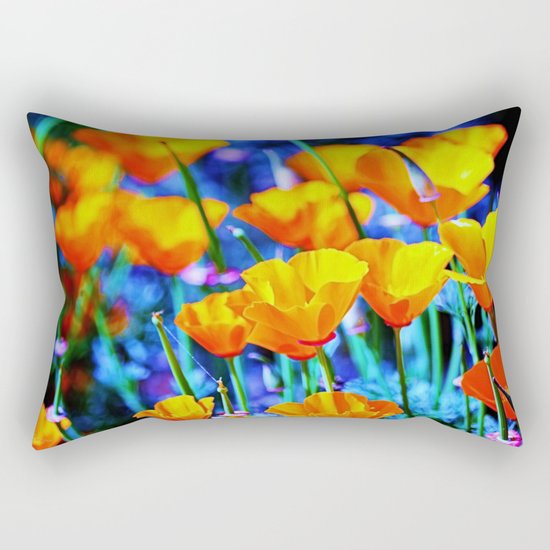The Poppy Field. © J. Montague. Rectangular Pillow