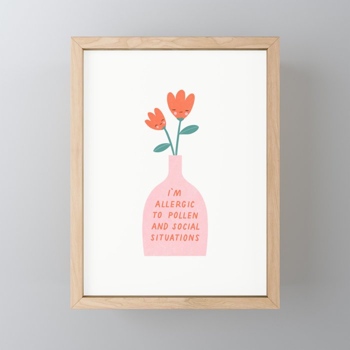 Antisocial Flower Framed Mini Art Print