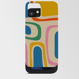 Palm Springs Colorful Abstract Pattern Blue Green Orange Yellow Pink Beige iPhone Card Case