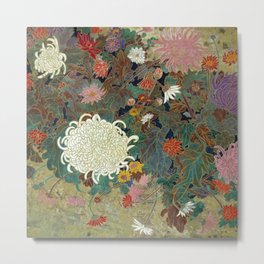 flower【Japanese painting】 Metal Print | Nature, Flower, Other, Japan, Landscape, Illustration, Painting, Green, Vintage, Curated 