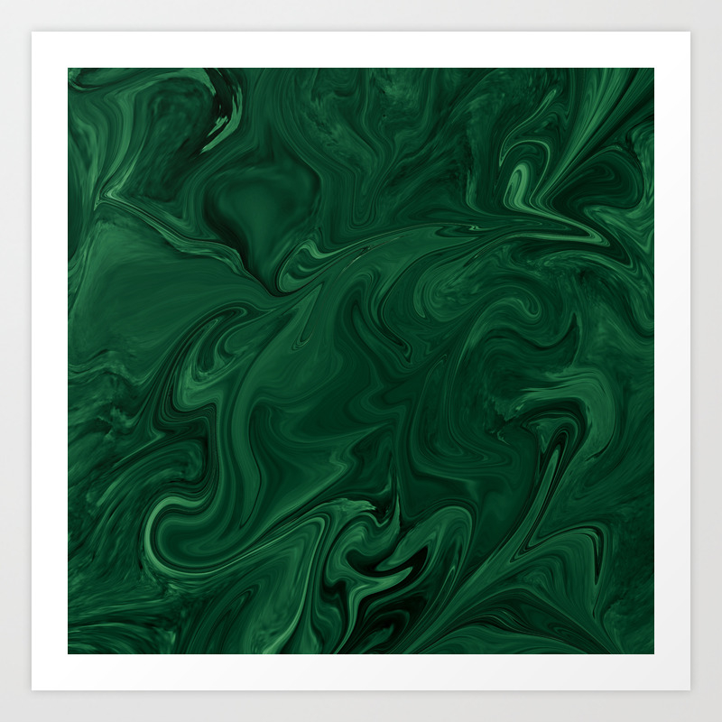 Modern Cotemporary Emerald Green Abstract Art Print By