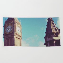Great Britain Photography - Big Ben Under The Morning Sky Beach Towel
