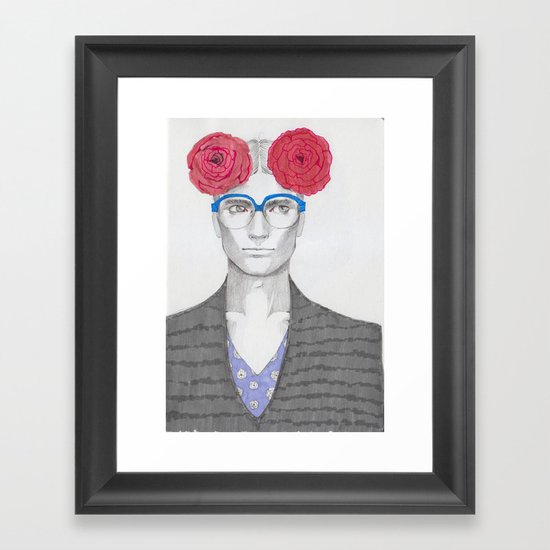Two Red Flowers 02 Framed Art Print