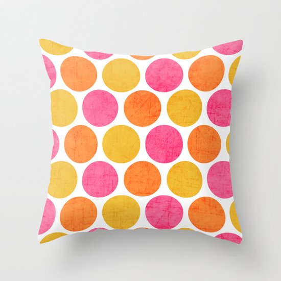 summer polka dots Throw Pillow