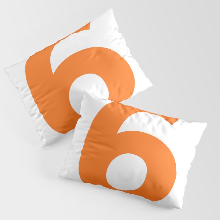 Number 6 (Orange & White) Pillow Sham