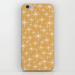 Twinkling Mid Century Modern Starburst Pattern in Muted Mustard Gold iPhone Skin