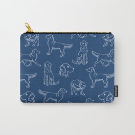 Golden Retriever Pattern (Navy and White) Carry-All Pouch