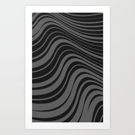 Organic Stripes #08: Monochrome version Art Print