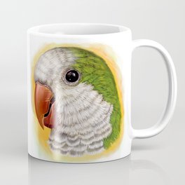 Green quaker parrot realistic painting Mug