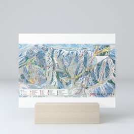 Park City Utah Trail Map Ski Snowboard Mini Art Print