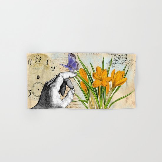 Vintage Crocus Flower #10 Hand & Bath Towel