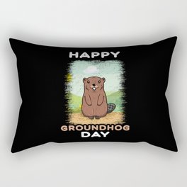 Kawaii Groundhog Rodent Happy Groundhog Day Rectangular Pillow