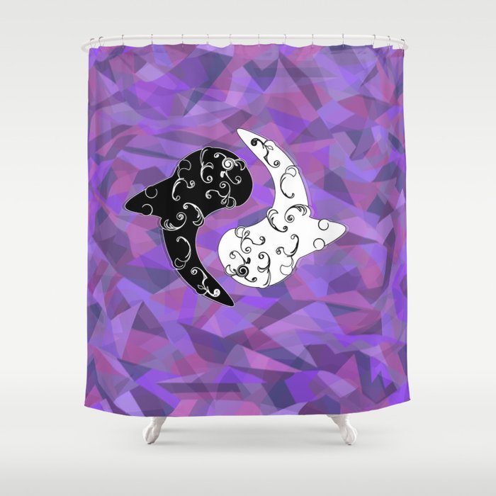 Ying Yang and the White Whale  Shower Curtain