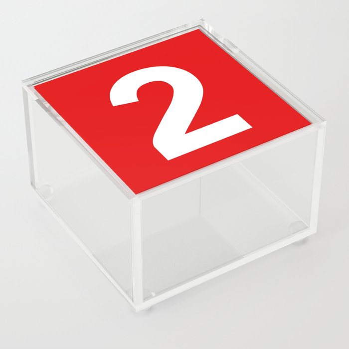 Number 2 (White & Red) Acrylic Box