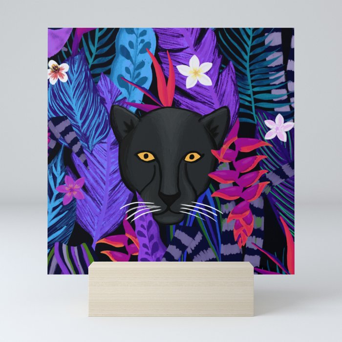 Black Panther Pattern #panther #blackpanther Mini Art Print